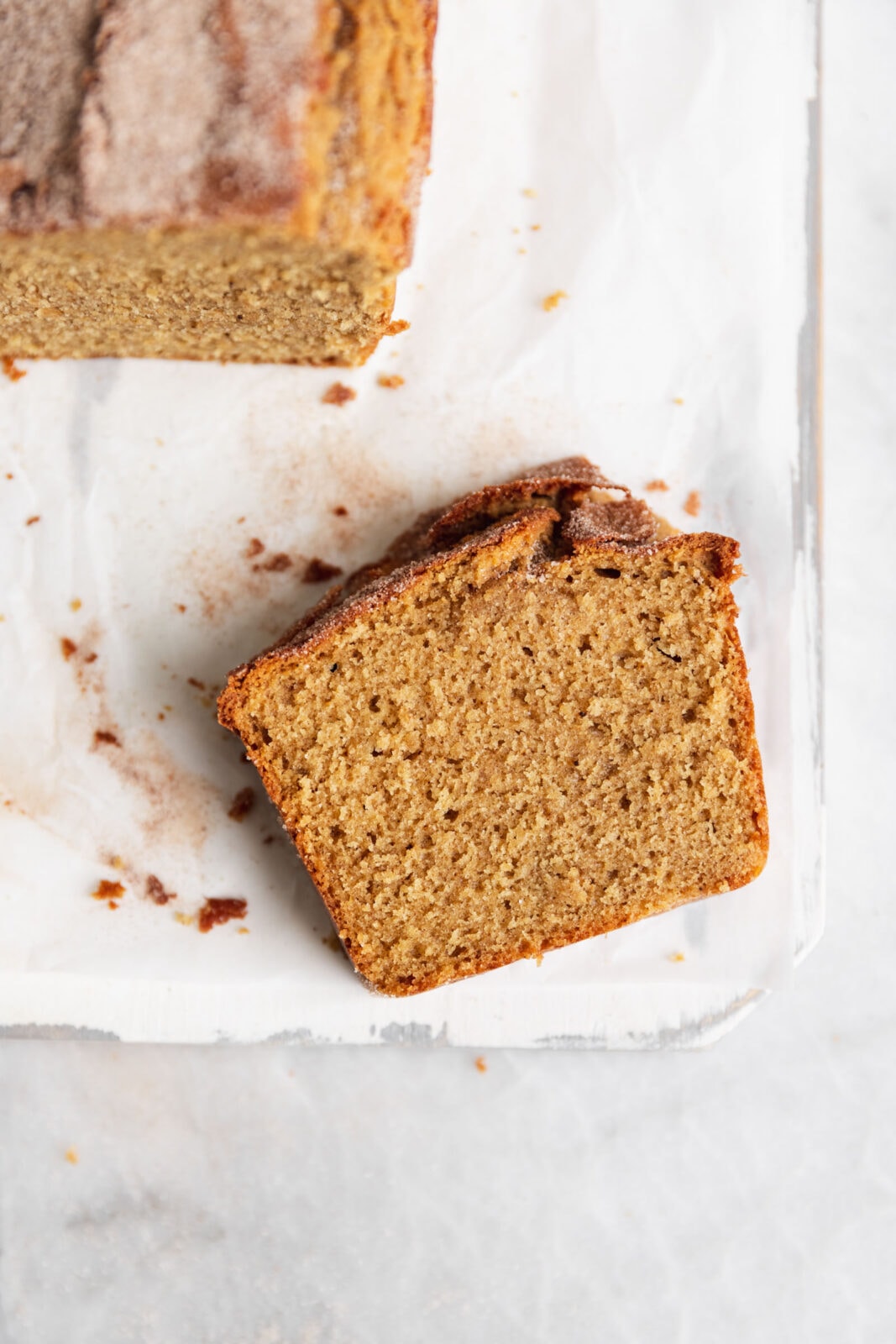 slice of apple cider donut bread