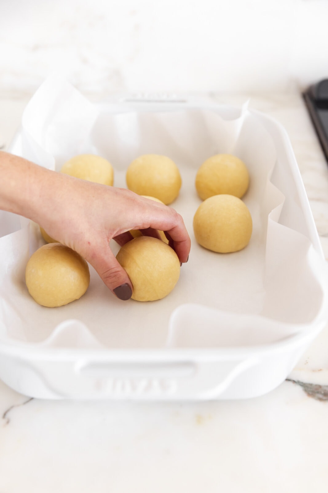 brioche dinner rolls process shot