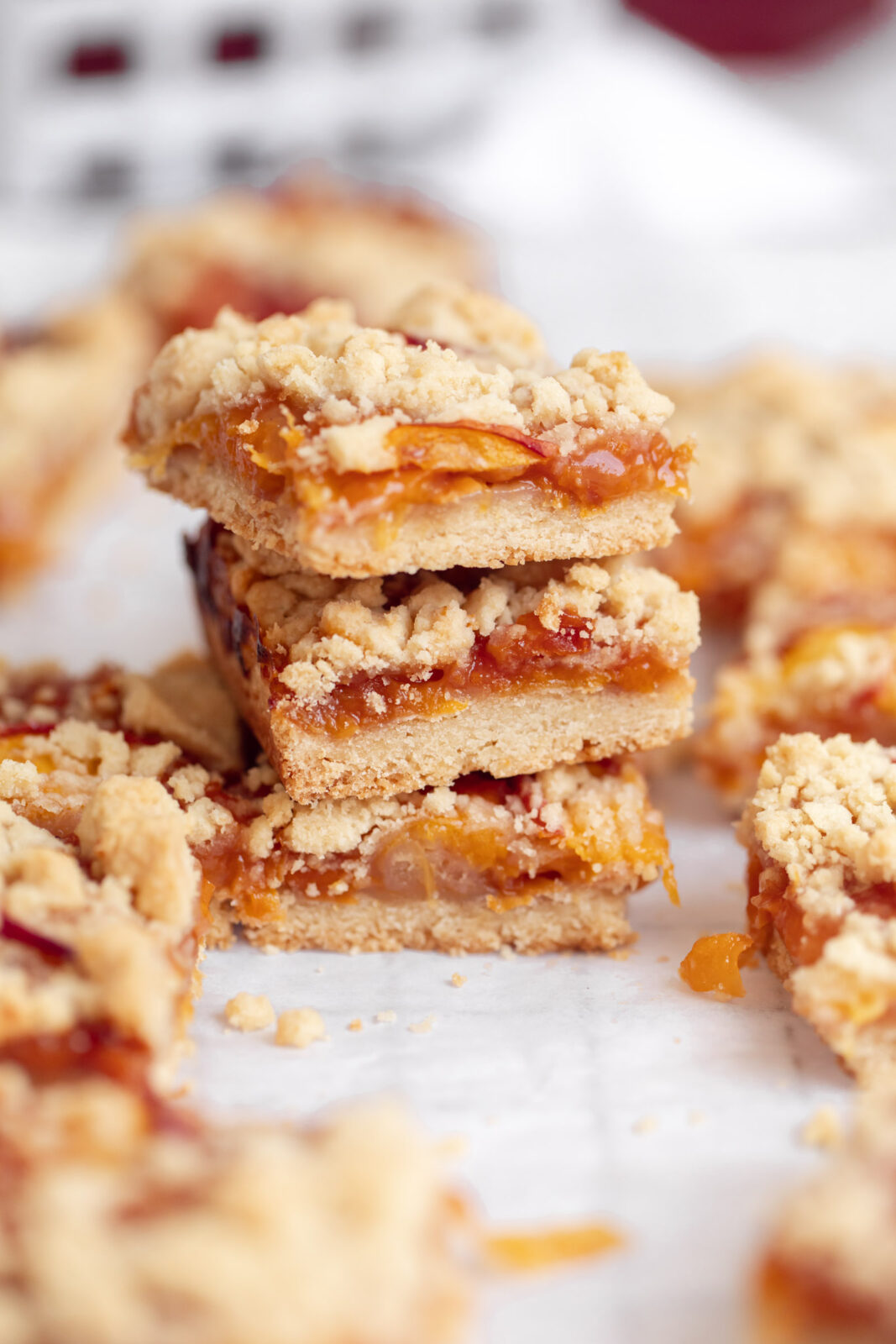 brown sugar peach crumb bars
