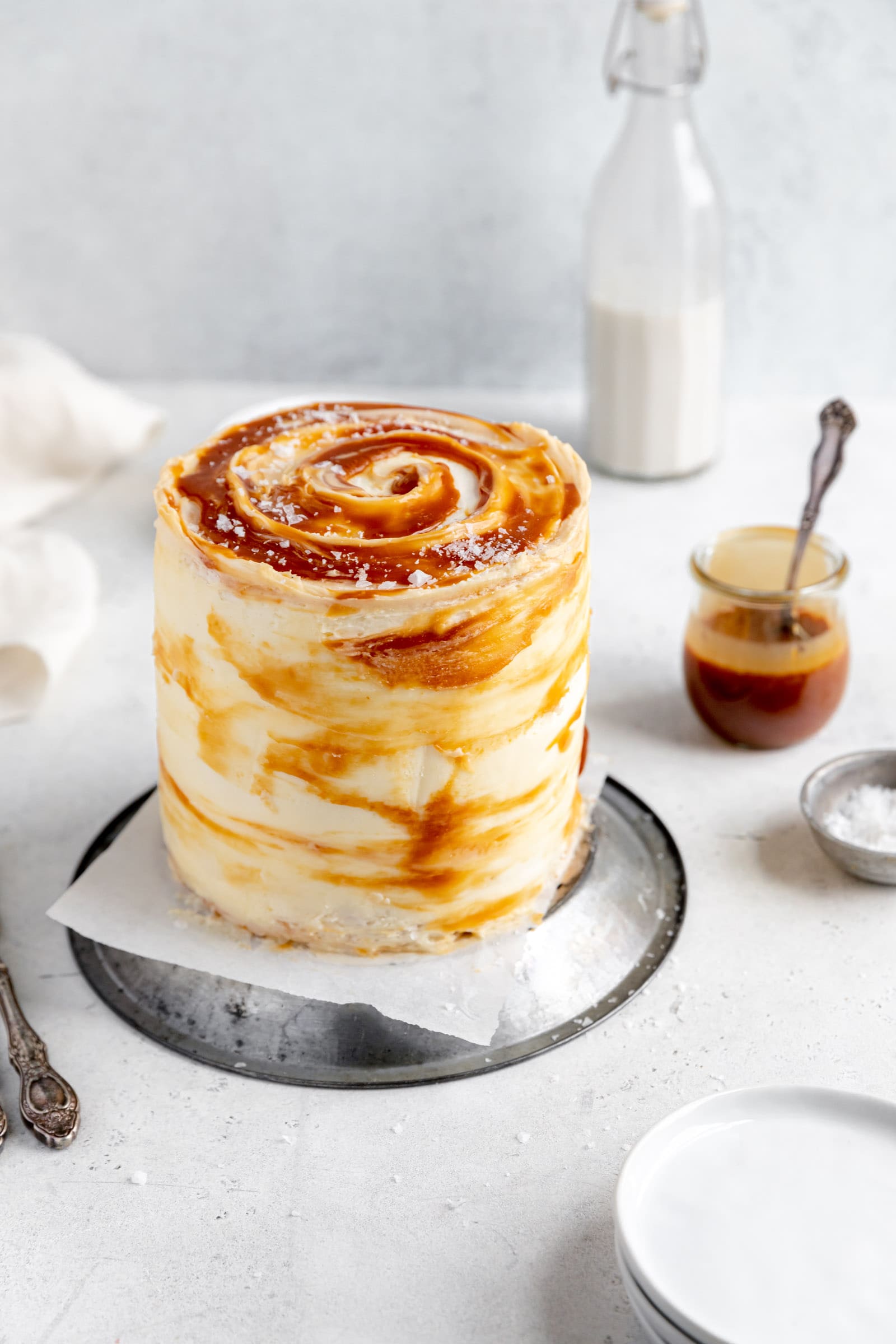 caramel cake swirled with homemade salted caramel