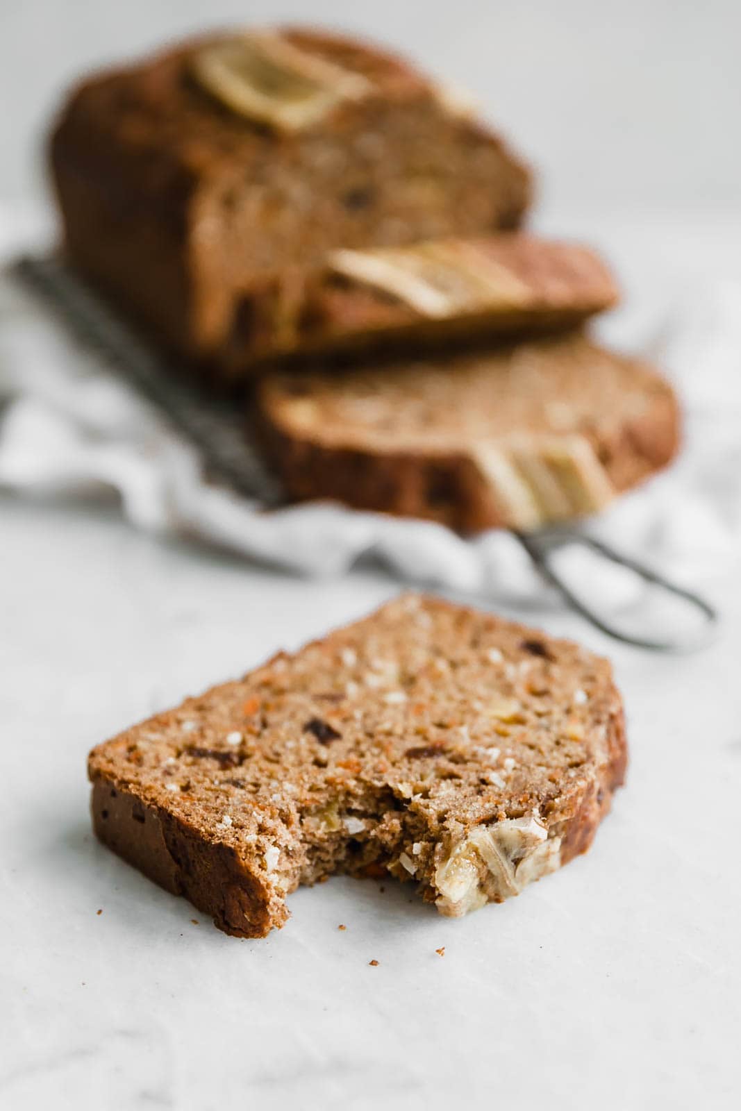 slice of carrot cake banana bread
