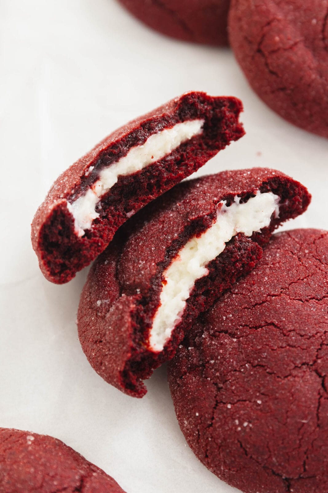 cheesecake stuffed red velvet cookies