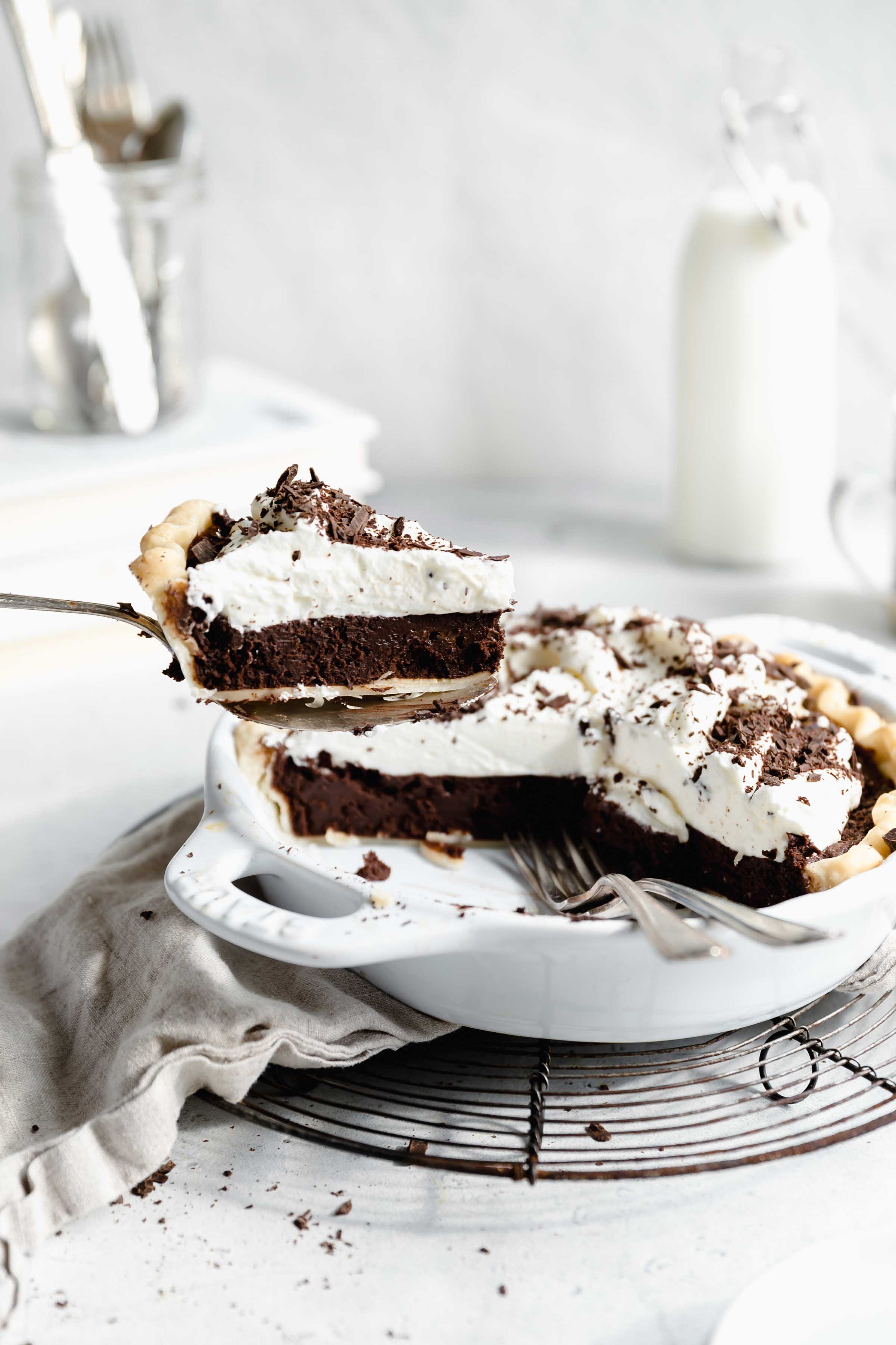 This deliciously fudgy chocolate cream pie is the perfect addition to your thanksgiving table this year!