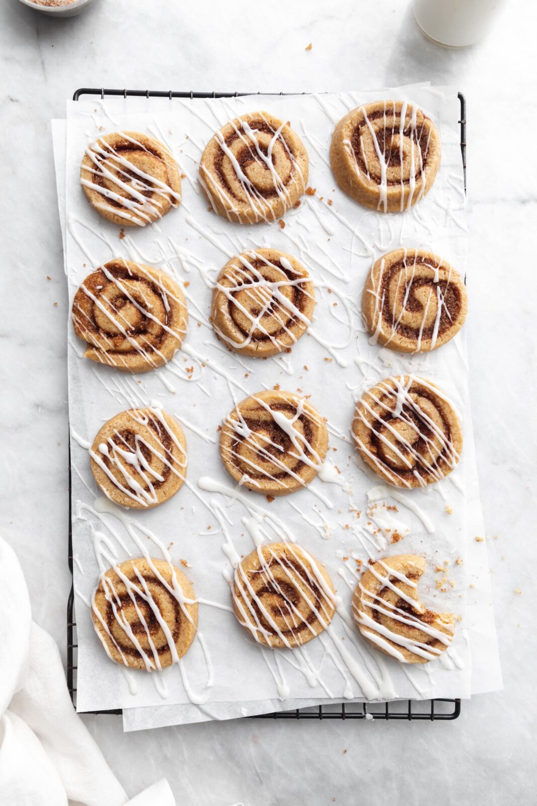 cinnamon roll sugar cookies with cream cheese glaze