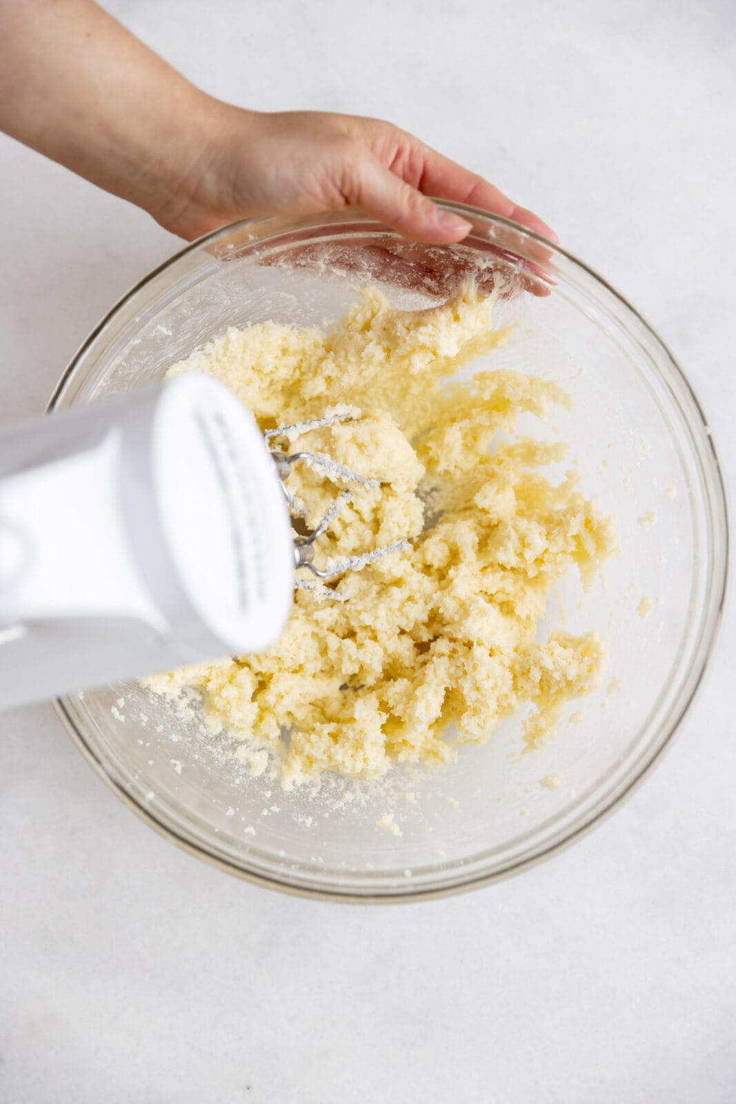 pound cake batter being mixed