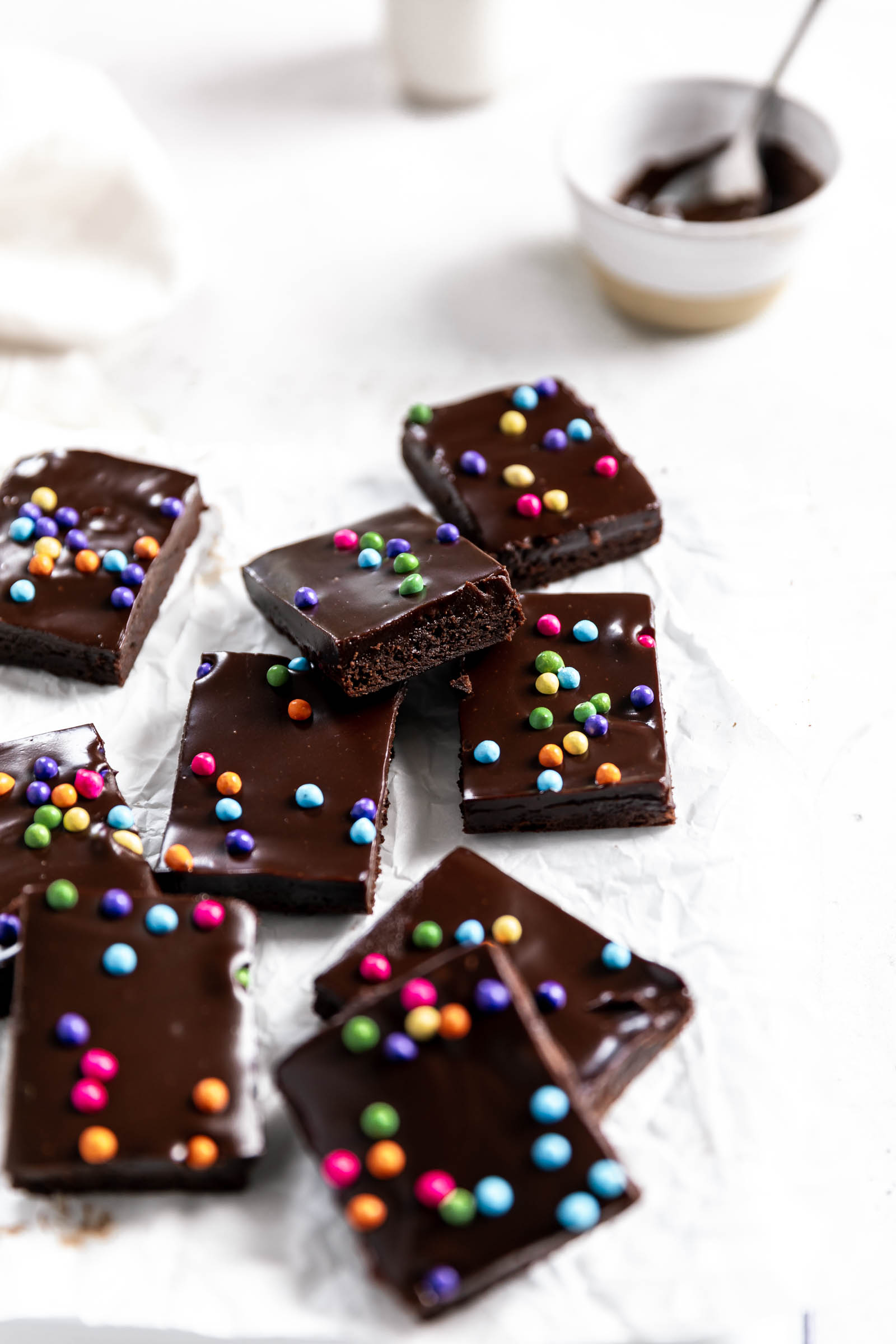 copycat cosmic brownies on parchment paper