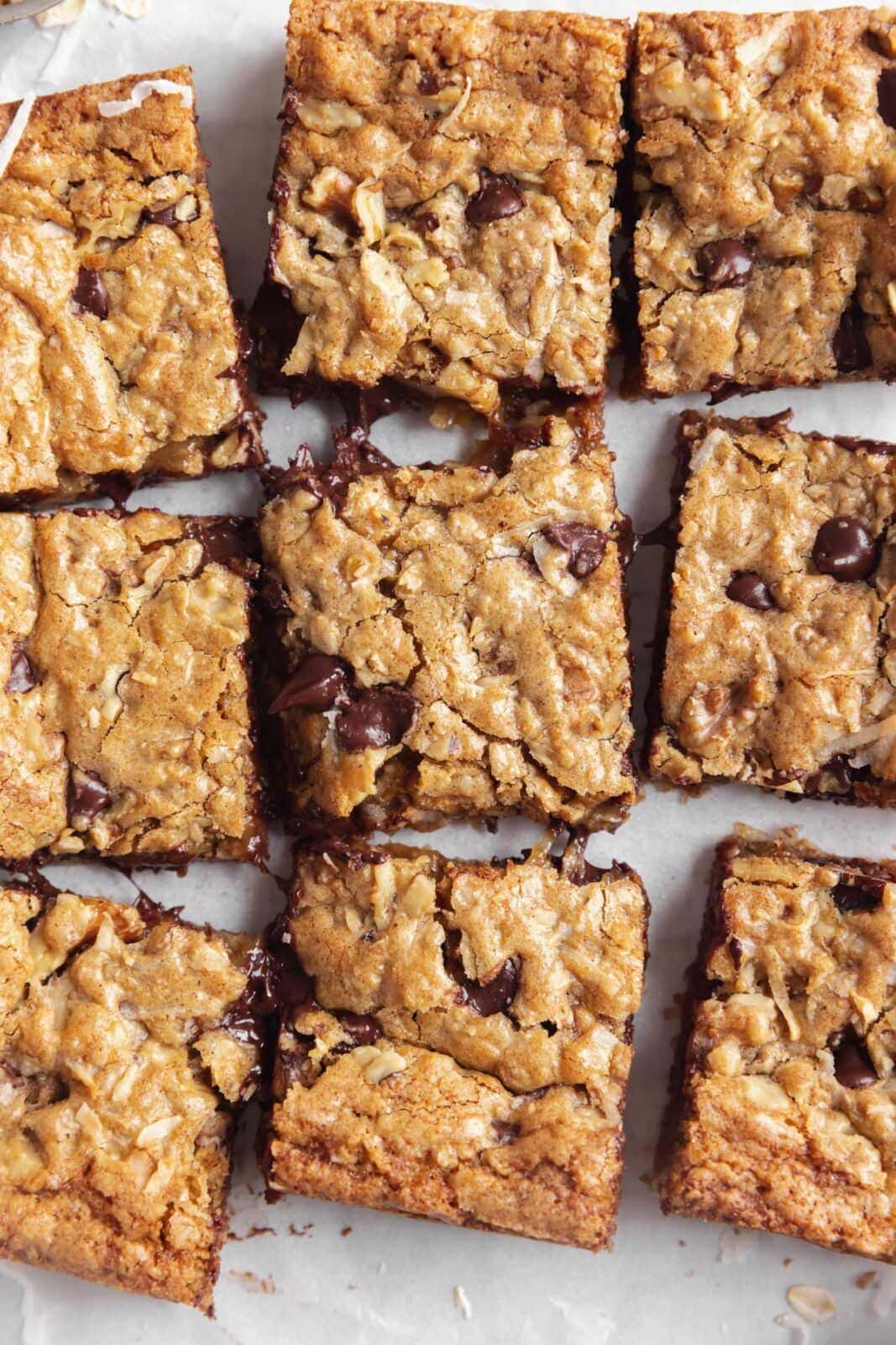 cowboy cookie bars cut into squares
