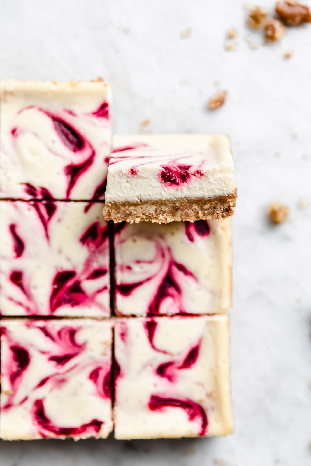 sliced Walnut Cranberry Cheesecake Bars