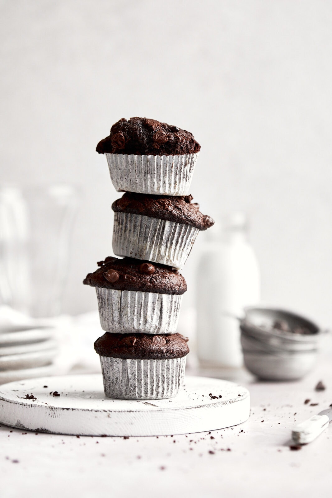 double chocolate banana muffins