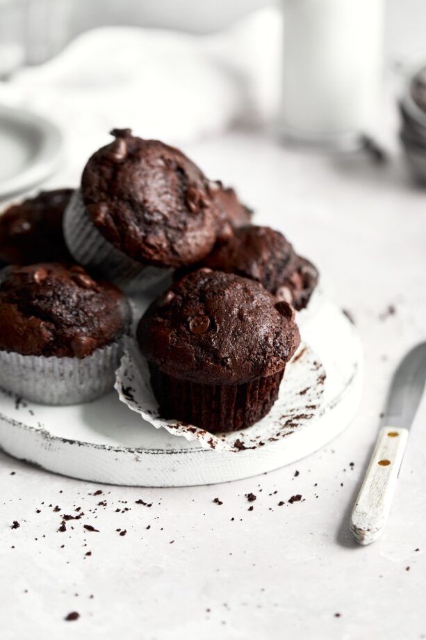 double chocolate banana muffins
