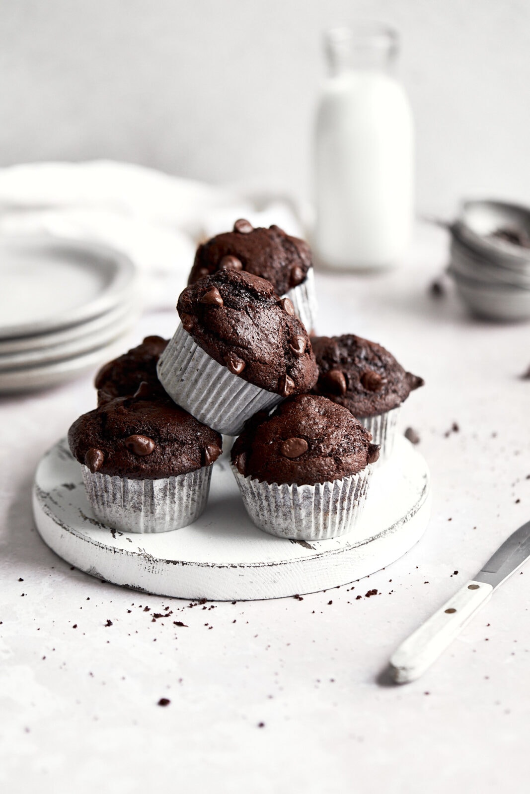 double chocolate banana muffins