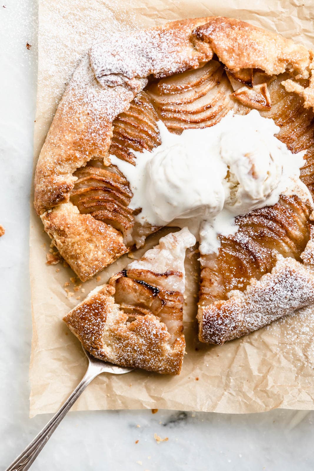 Cinnamon Apple Galette with Vanilla Ice Cream