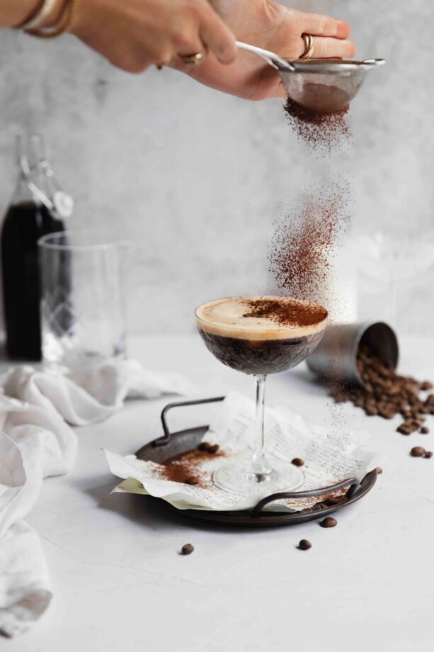 espresso martini in a cocktail glass