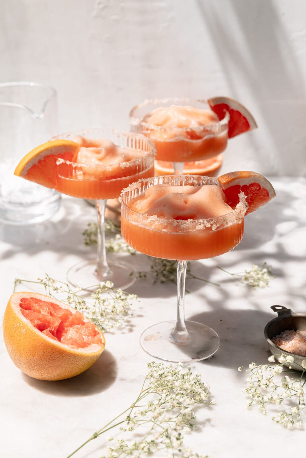 frozen paloma in a glass with grapefruit