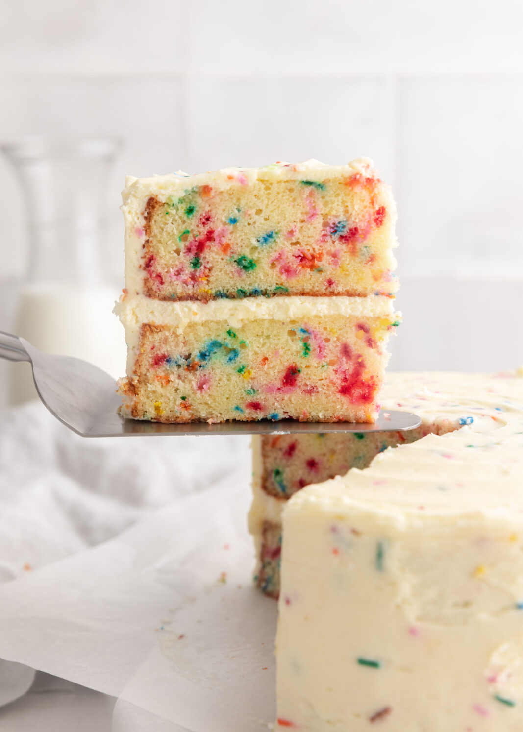 homemade funfetti cake slice