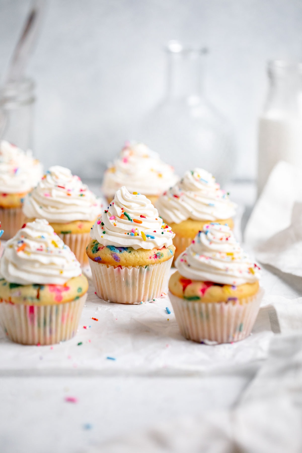 funfetti cupcakes with vanilla buttercream