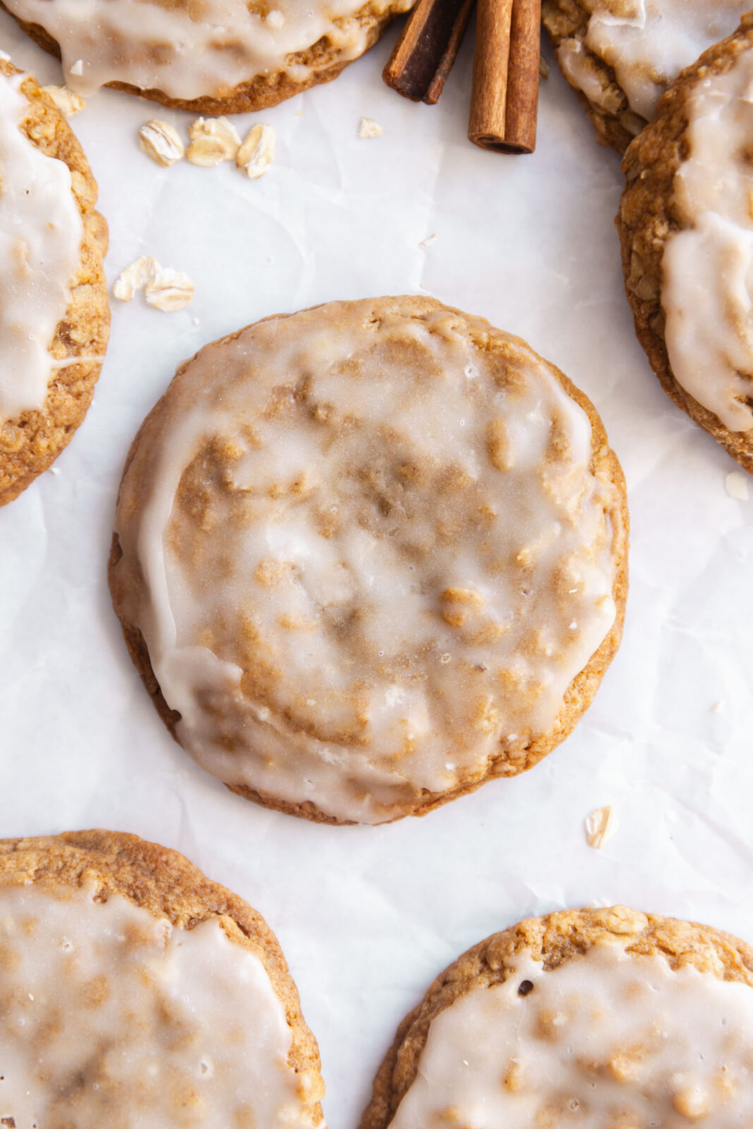 gingerbread iced oatmeal cookies