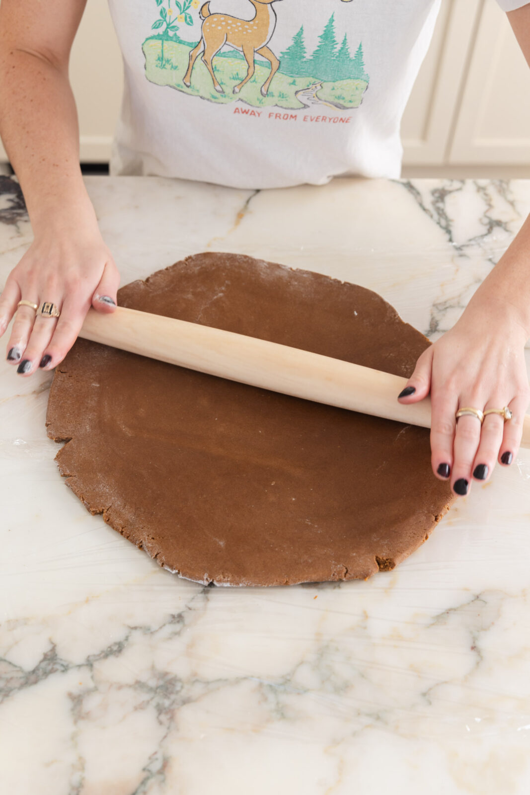 gingerbread dough rolled out