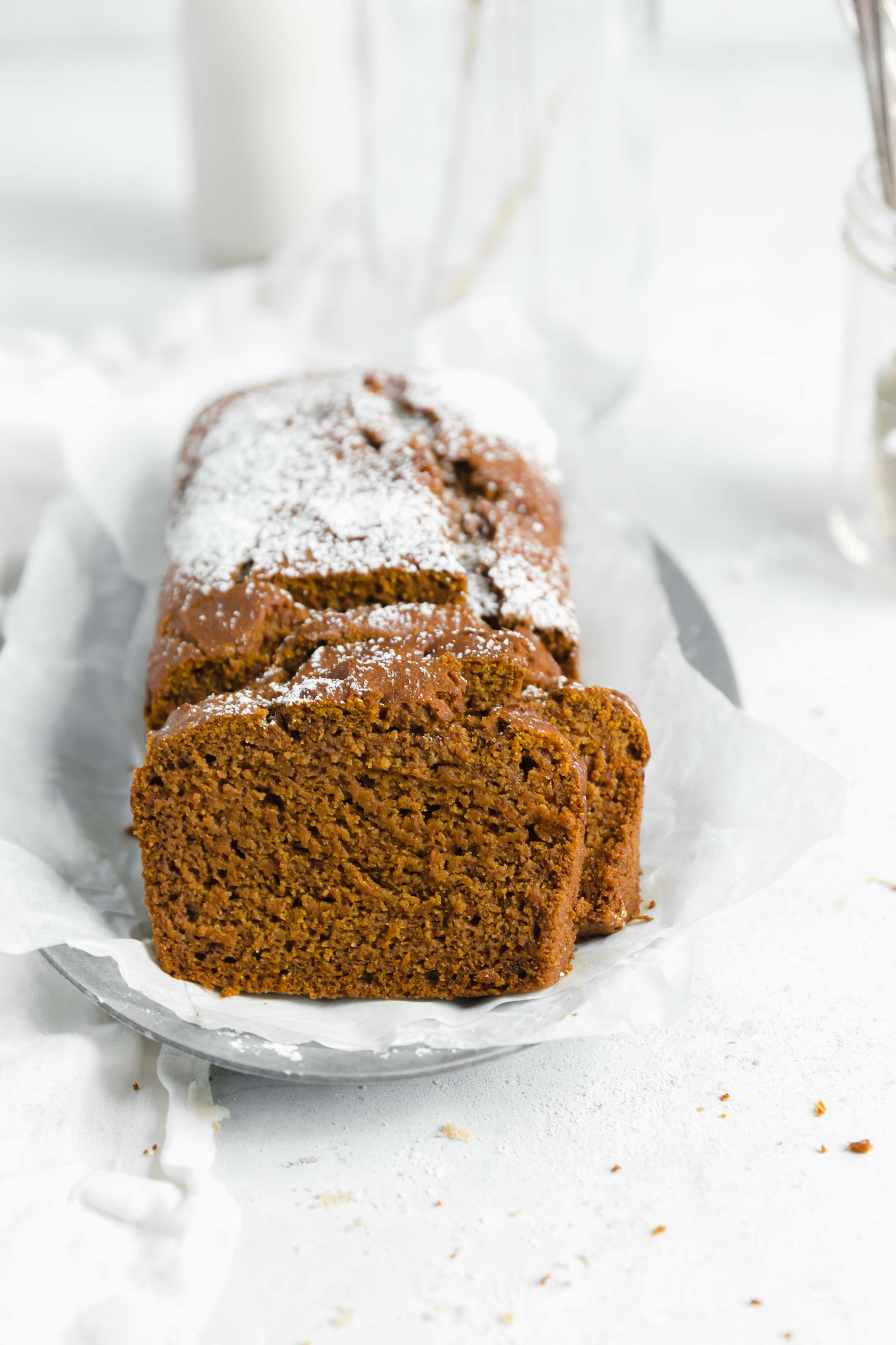 healthy gluten free pumpkin bread made with a whole cup of pumpkin and sweetened with maple syrup!