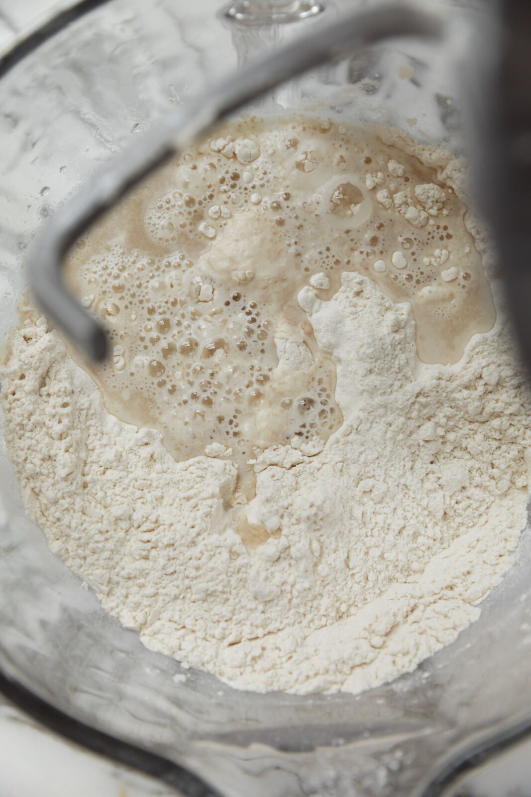 ingredients for homemade bagels in bowl