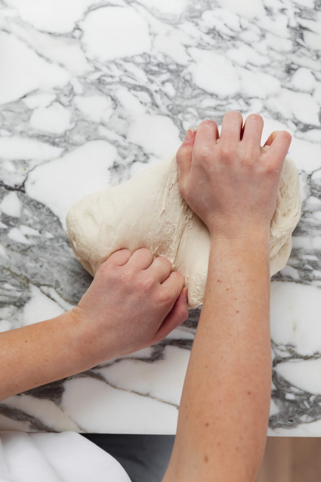 kneading bagel dough
