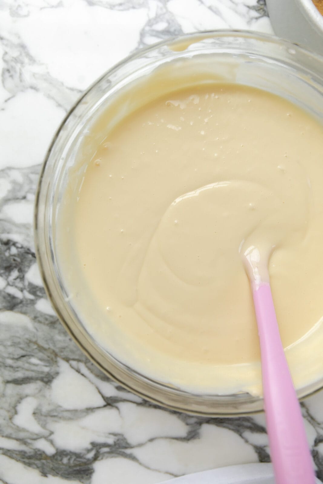 perfect cheesecake batter in a bowl