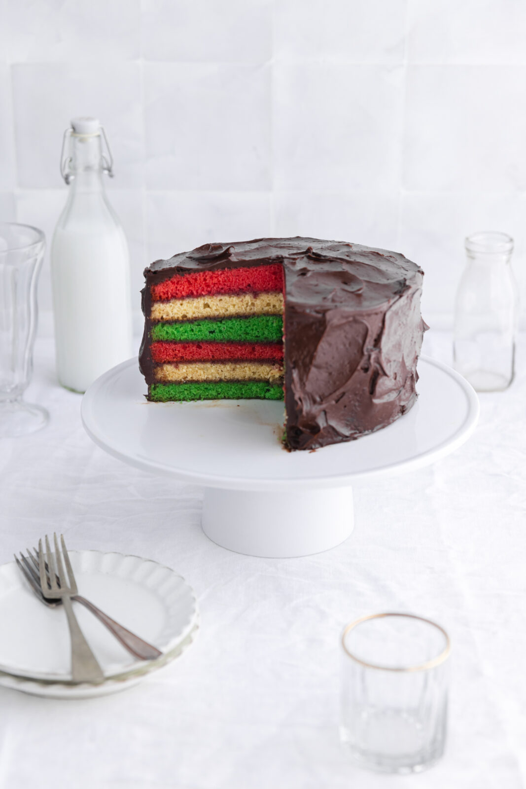 italian rainbow cookie cake