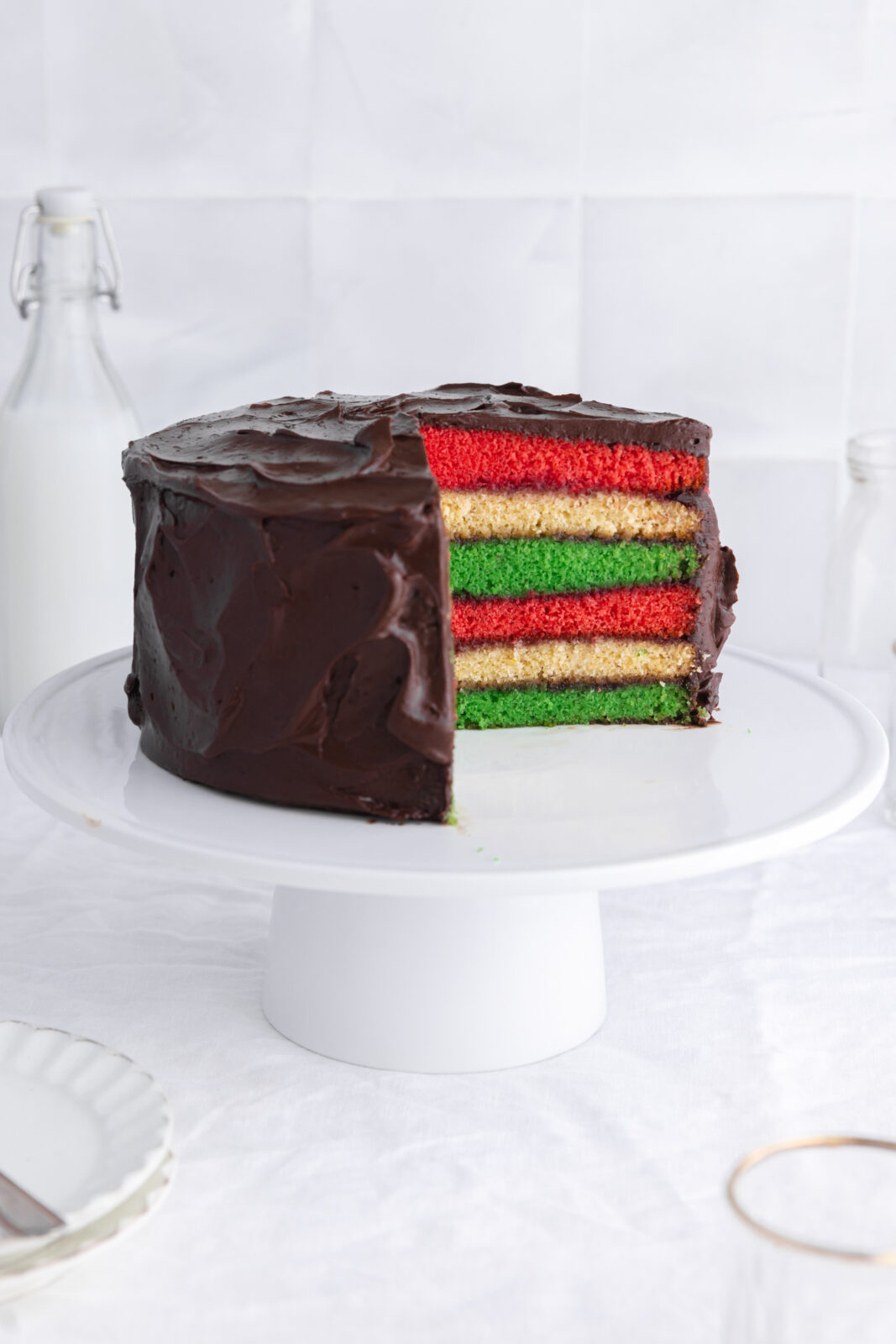 italian rainbow cookie cake