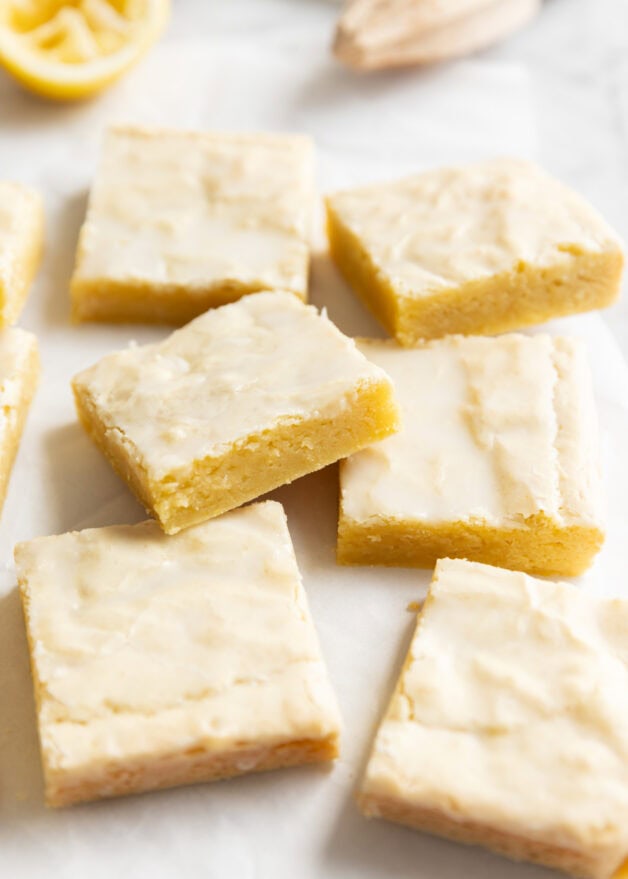 lemon brownies with lemon glaze