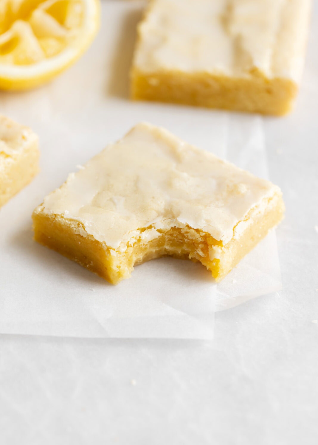 lemon brownies with lemon glaze