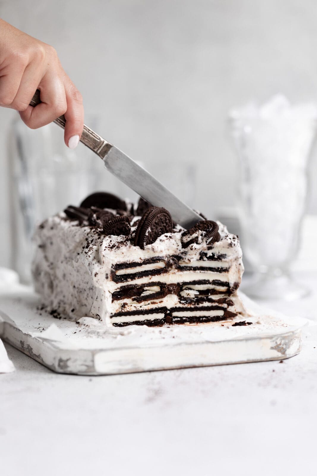 mocha cookies and cream icebox cake