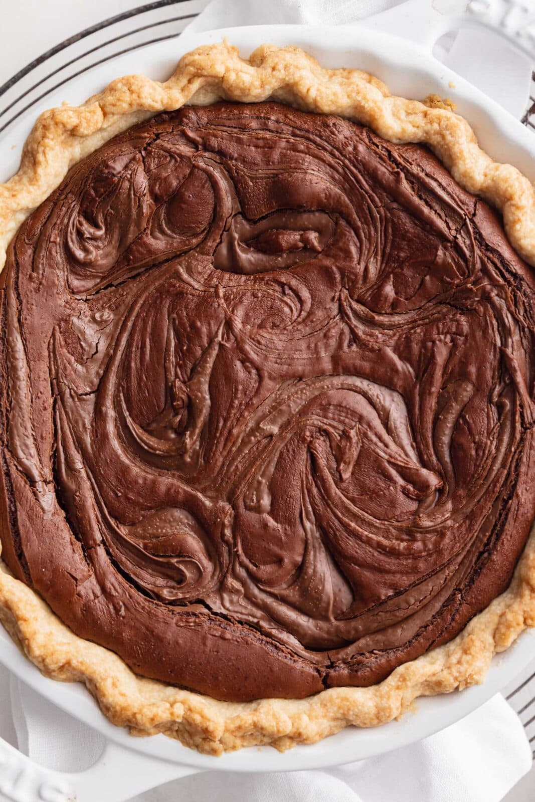 nutella brownie pie swirled with nutella