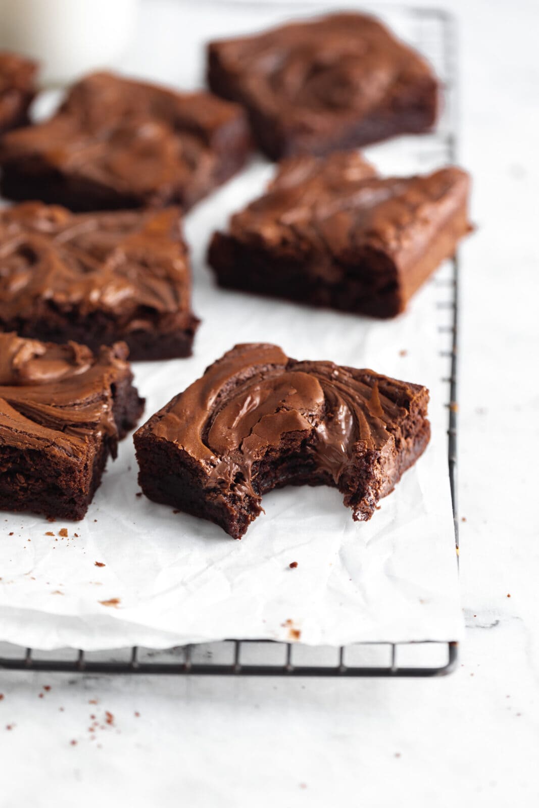 nutella brownies with nutella swirl