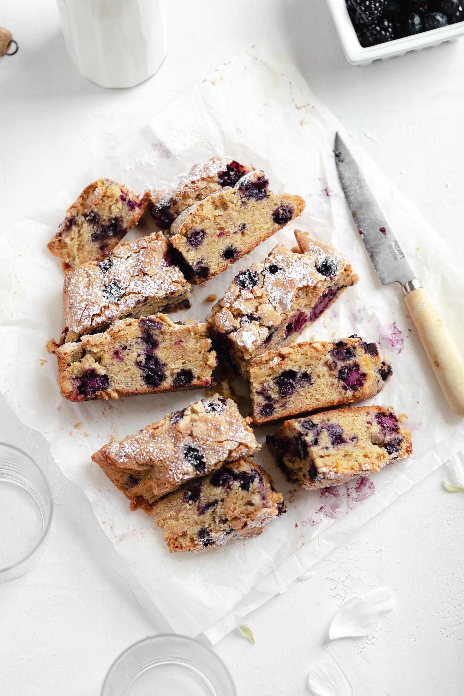 slices of olive oil cake