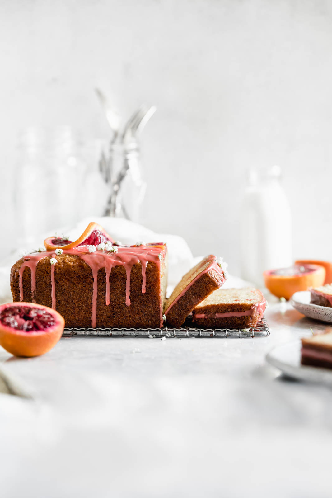 Celebrate citrus season with this beautiful blood orange loaf cake made with greek yogurt and topped with the perfect tangy pink glaze.