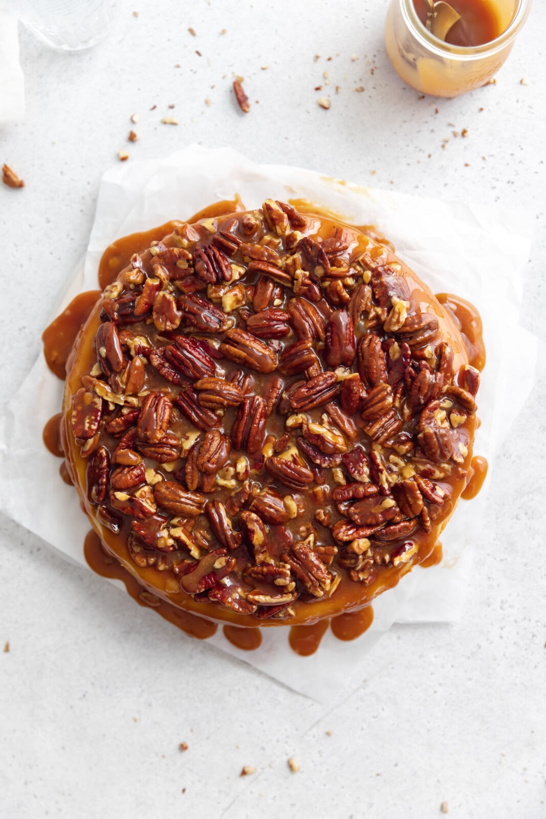 pecan pie cheesecake with salter caramel