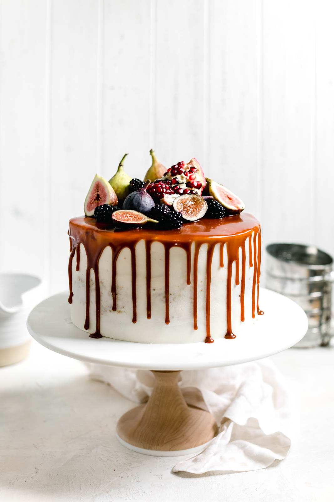 Pumpkin cake on a cake stand