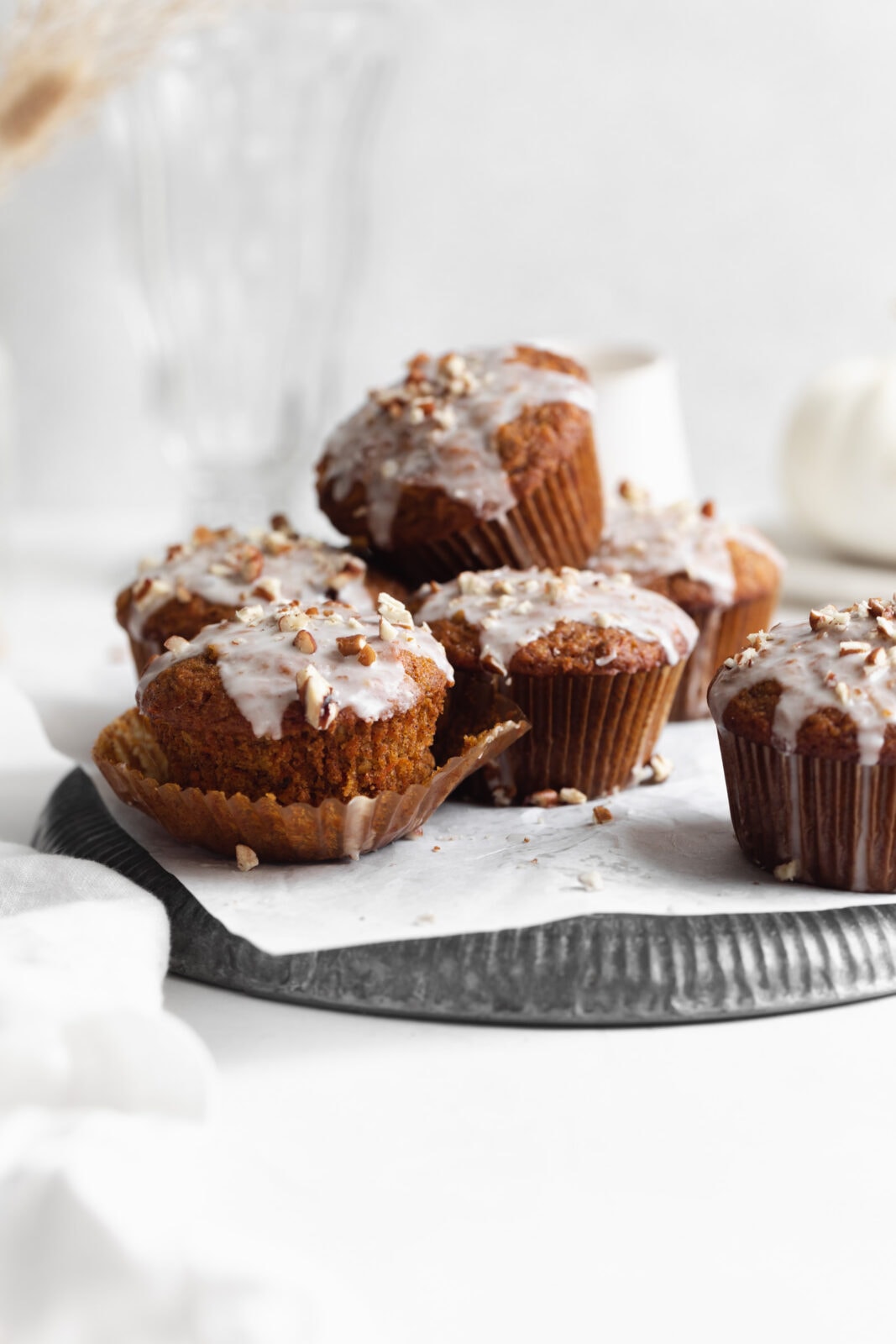 glazed pumpkin carrot cake muffins