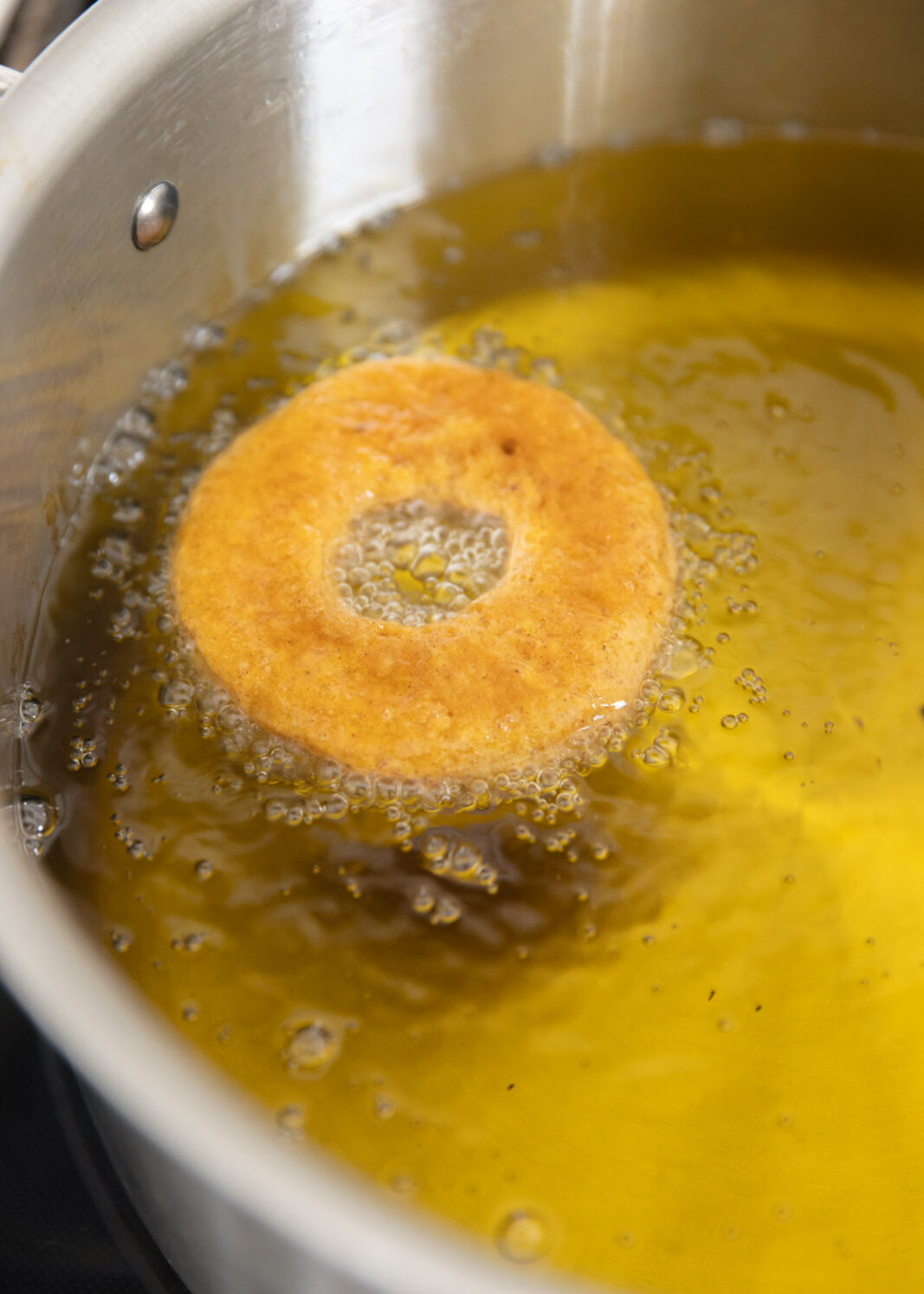 fry donuts in hot oil