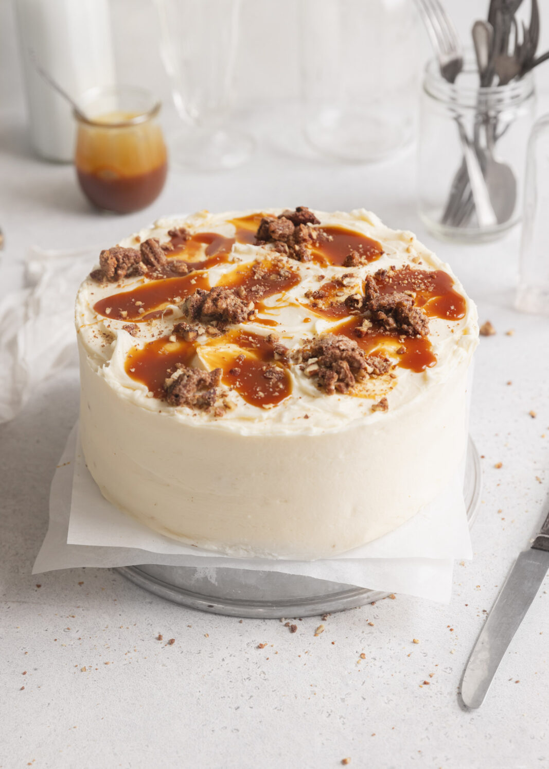 pumpkin praline crunch cake