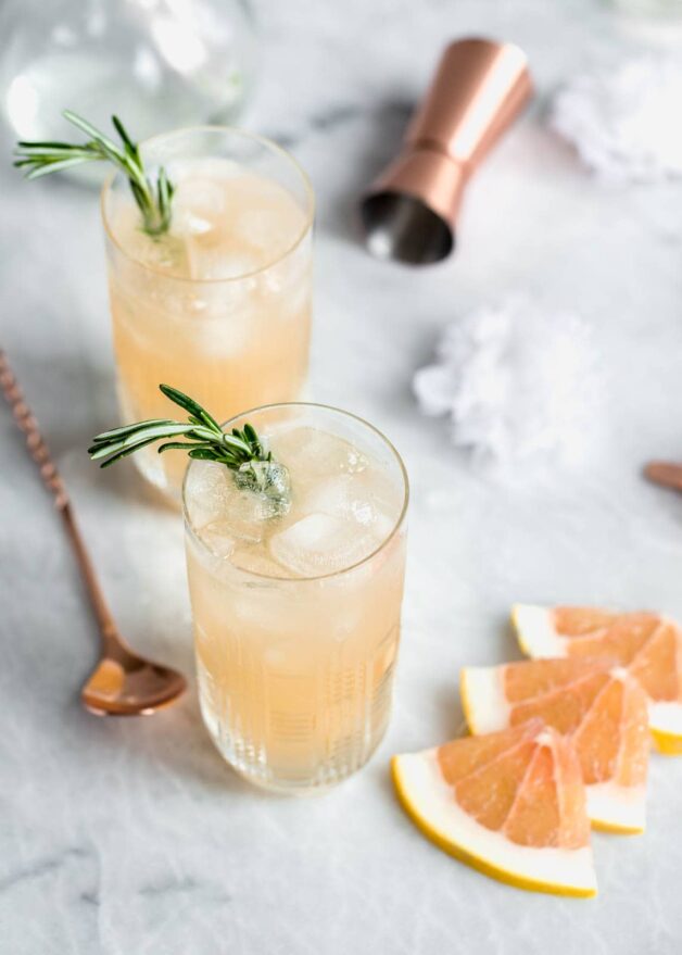 Named after the iconic dancer Ginger Rogers, this refreshing cocktail is made with fresh grapefruit juice, homemade ginger syrup, and gin!
